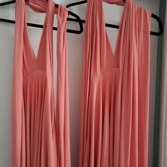 $90 for 2 Henkaa Sakura Midi Convertible Infinity Dresses in Coral - Picture 5 of 6